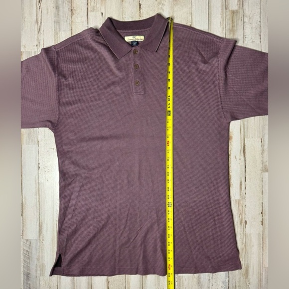 Tommy Bahama Silk Cotton Polo Shirt Mens Large Purple Golf Short Sleeve Classic - Picture 6 of 9
